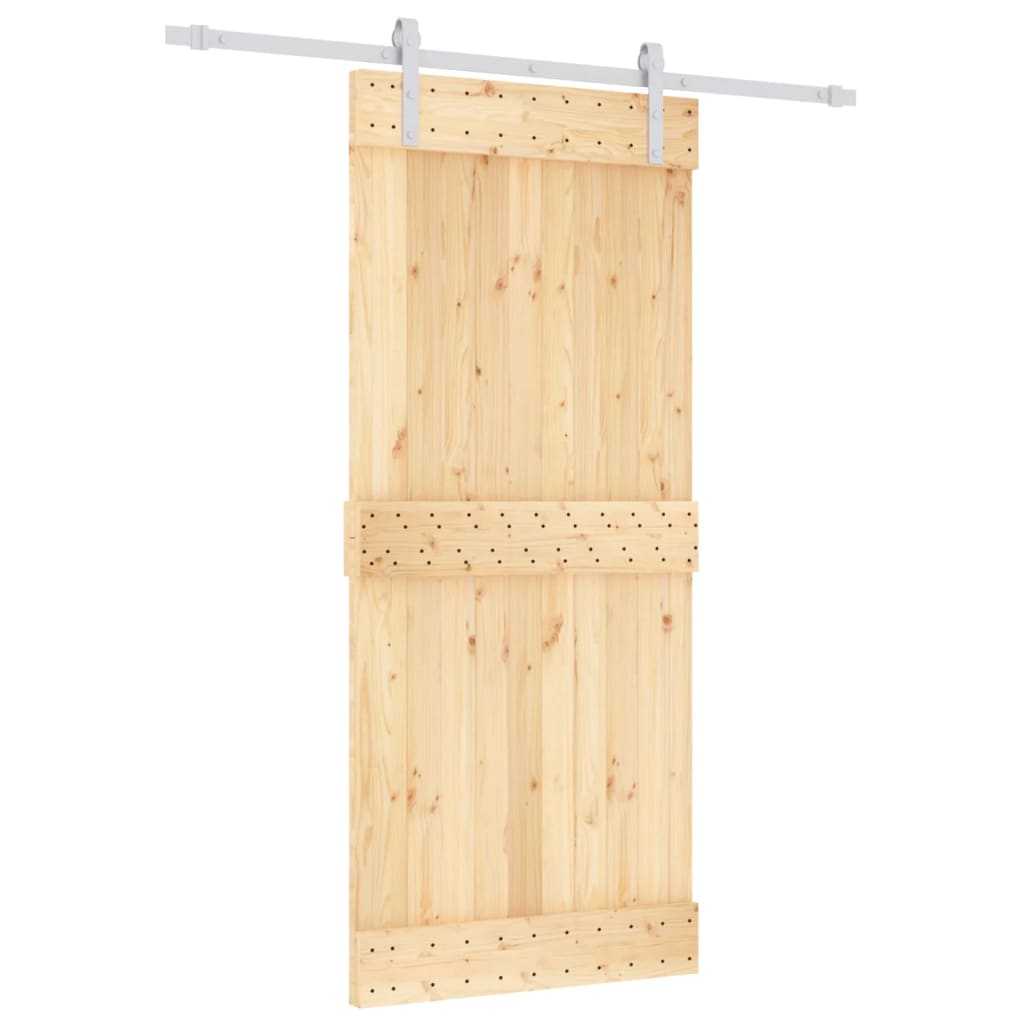 Sliding door and hardware kit 90x210 cm solid pine