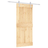 Sliding door and hardware kit 90x210 cm solid pine