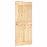 Sliding door and hardware kit 90x210 cm solid pine