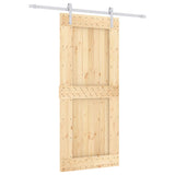 Sliding door and hardware kit 90x210 cm solid pine