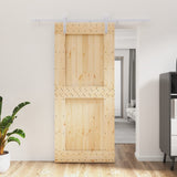 Sliding door and hardware kit 90x210 cm solid pine