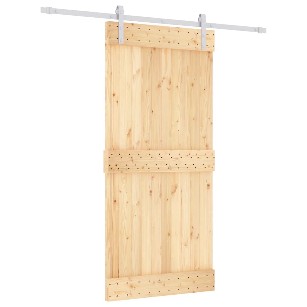 Sliding door and hardware kit 95x210 cm solid pine