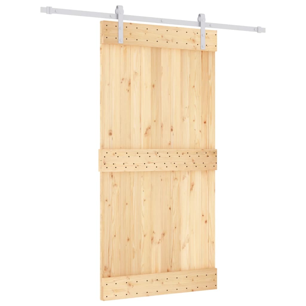 Sliding door and hardware kit 100x210 cm solid pine