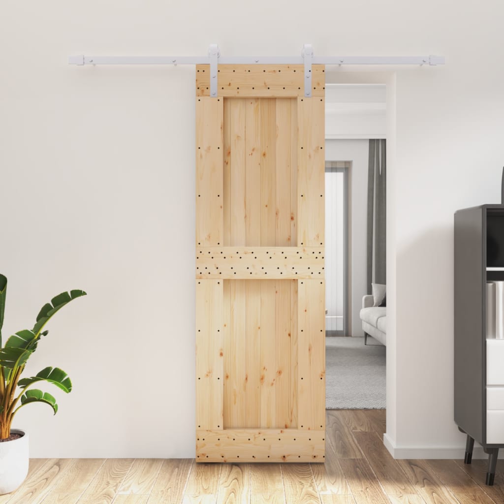 Sliding door and hardware kit 70x210 cm solid pine