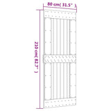 Porte coulissante et kit de quincaillerie 80x210 cm pin massif