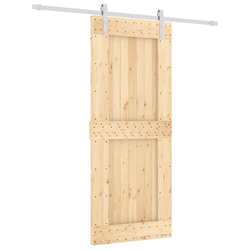 Sliding door and hardware kit 85x210 cm solid pine