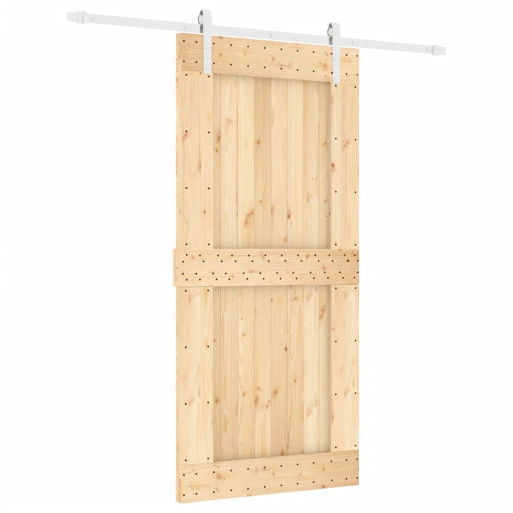 Sliding door and hardware kit 95x210 cm solid pine