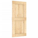 Sliding door and hardware kit 95x210 cm solid pine