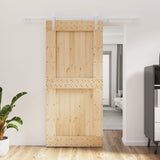 Sliding door and hardware kit 95x210 cm solid pine