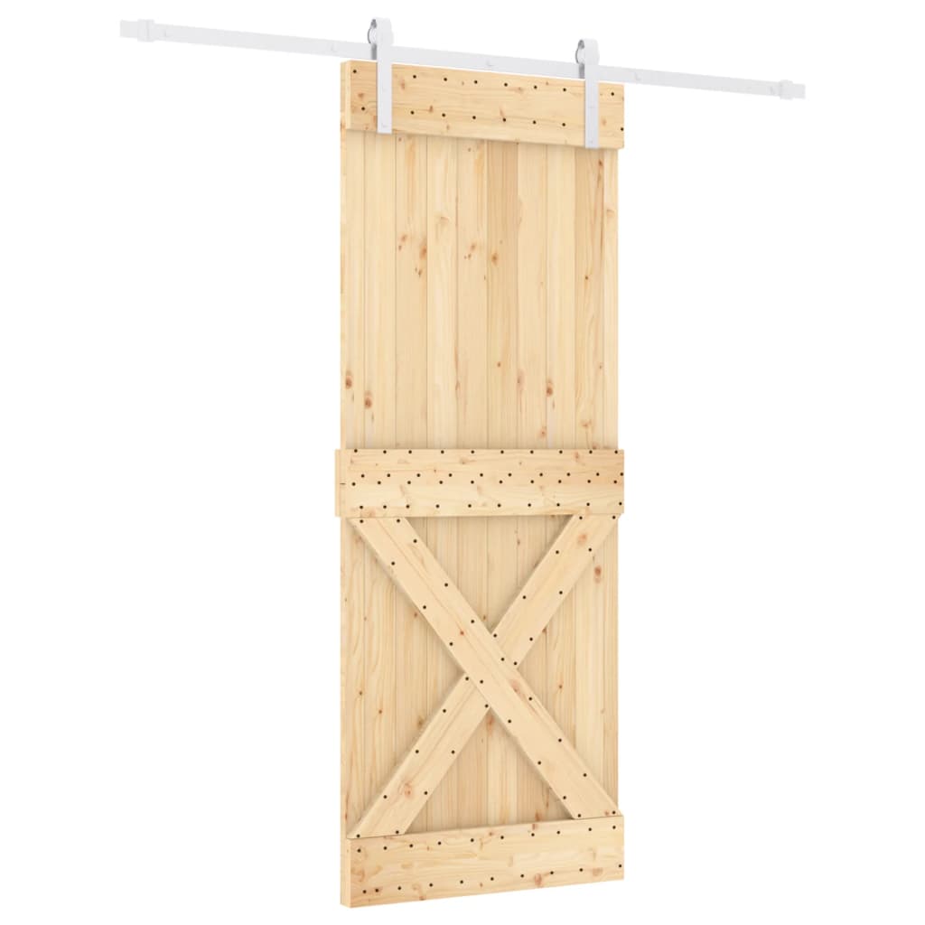 Sliding door and hardware kit 80x210 cm solid pine