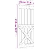 Porte coulissante et kit de quincaillerie 85x210 cm pin massif