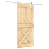 Sliding door and hardware kit 90x210 cm solid pine