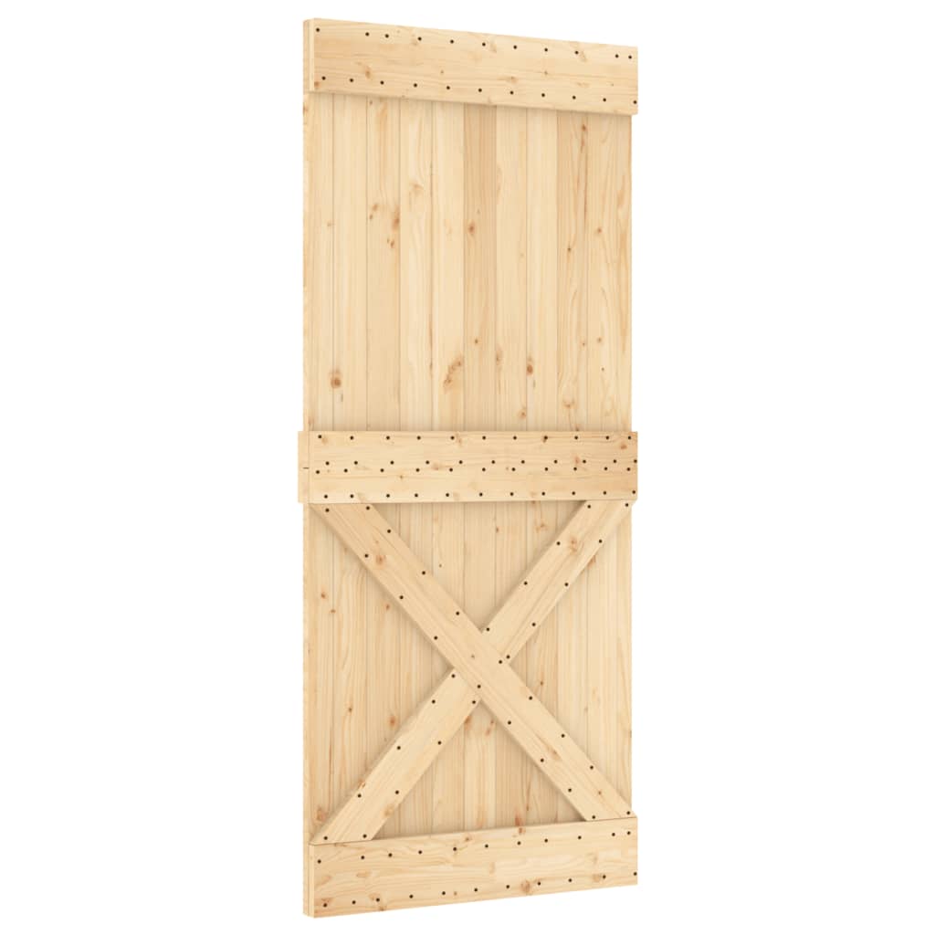 Sliding door and hardware kit 90x210 cm solid pine