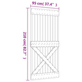 Porte coulissante et kit de quincaillerie 95x210 cm pin massif