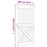 Porte coulissante et kit de quincaillerie 100x210 cm pin massif