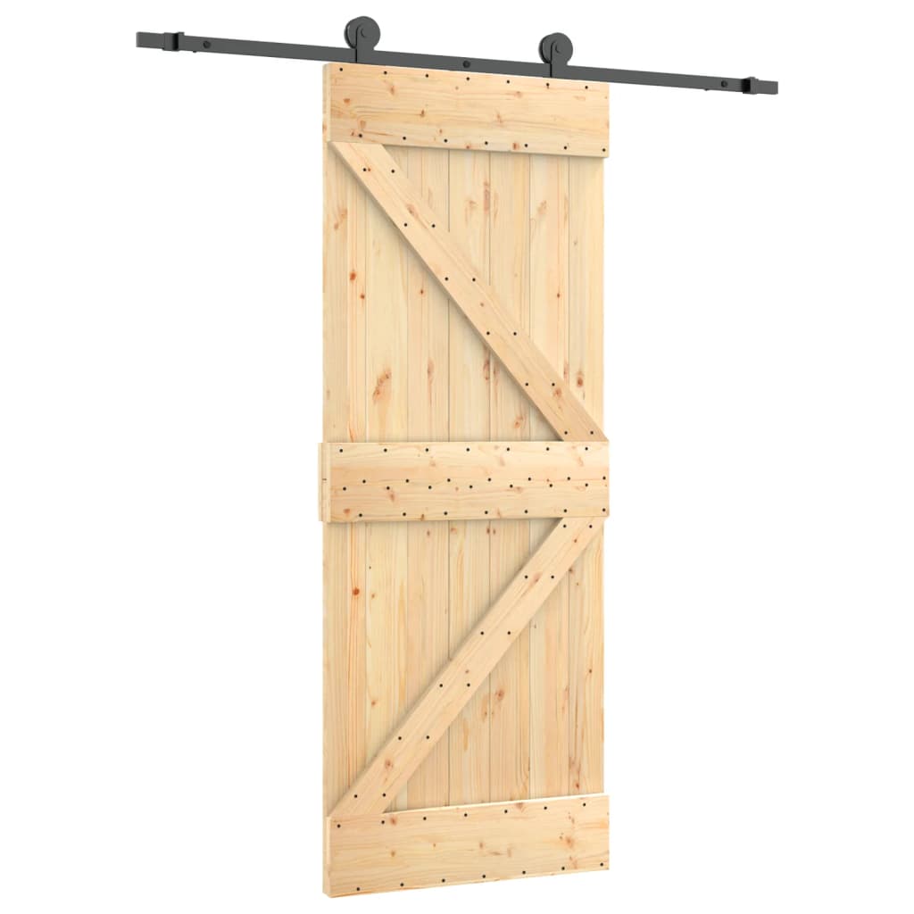 Sliding door and hardware kit 70x210 cm solid pine