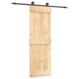 Sliding door and hardware kit 70x210 cm solid pine