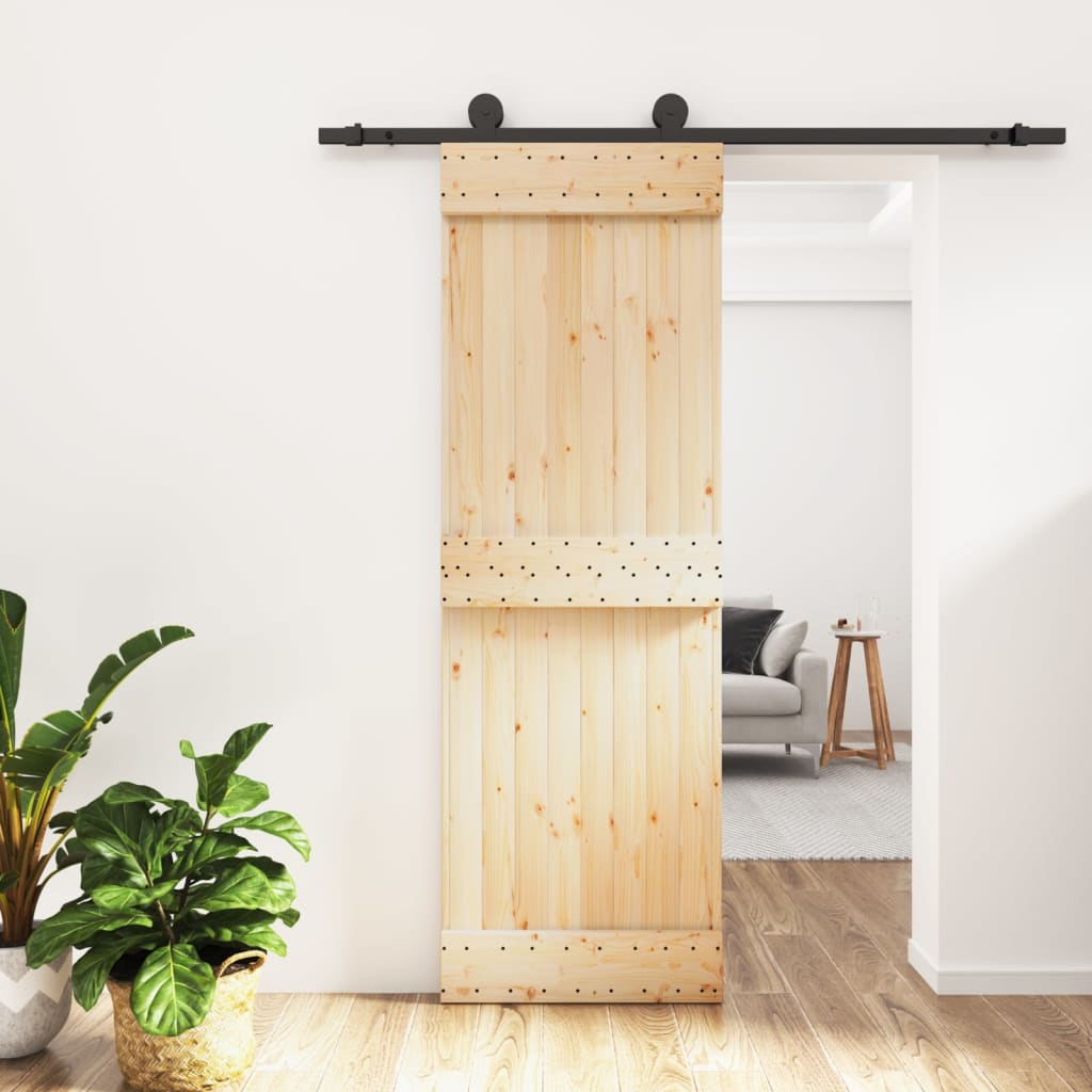 Sliding door and hardware kit 70x210 cm solid pine