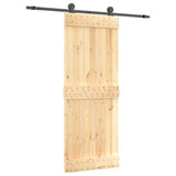 Sliding door and hardware kit 80x210 cm solid pine