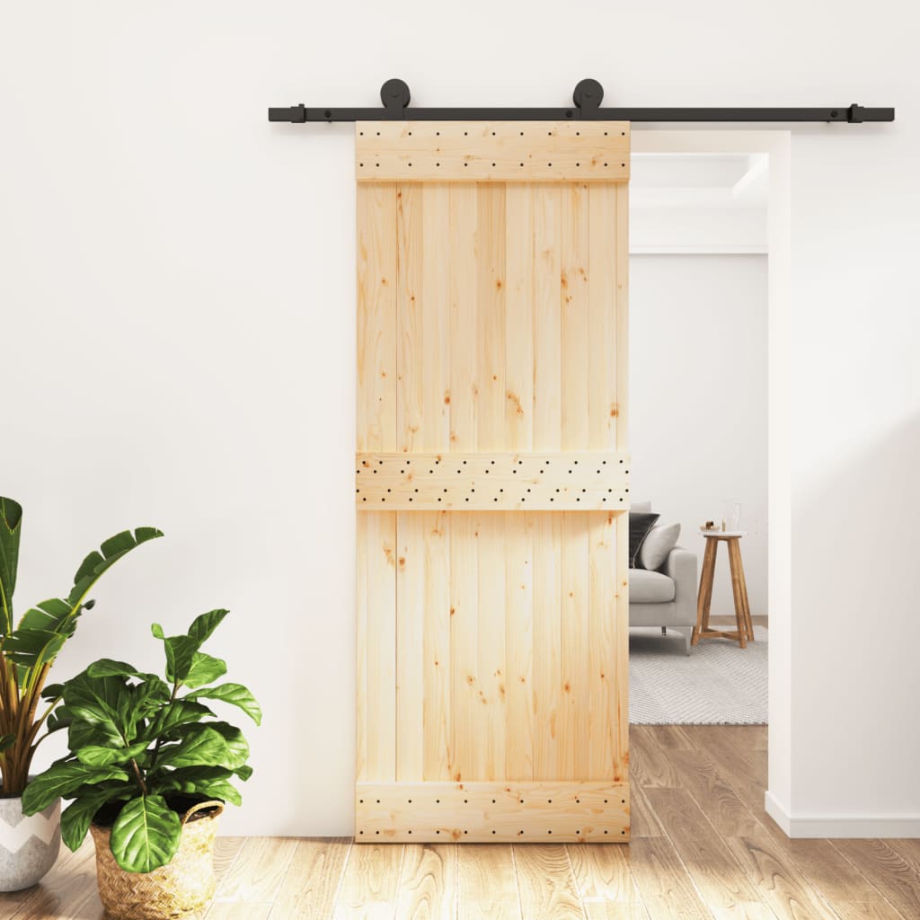 Sliding door and hardware kit 80x210 cm solid pine