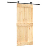 Sliding door and hardware kit 90x210 cm solid pine