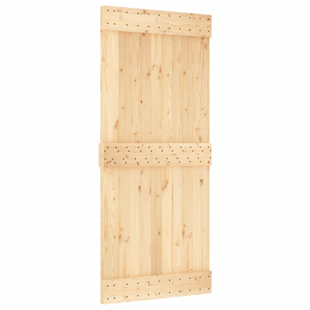 Sliding door and hardware kit 90x210 cm solid pine