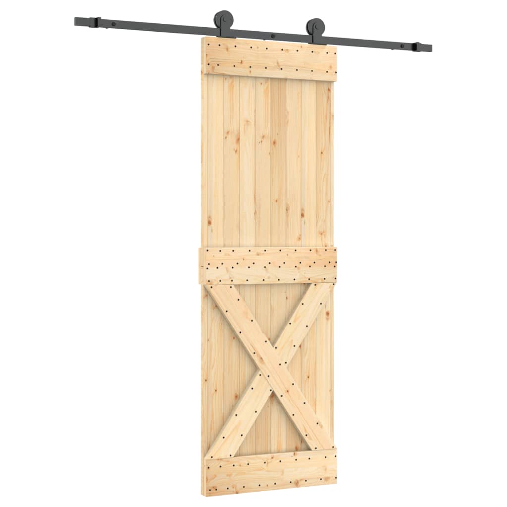 Porte coulissante et kit de quincaillerie 70x210 cm pin massif