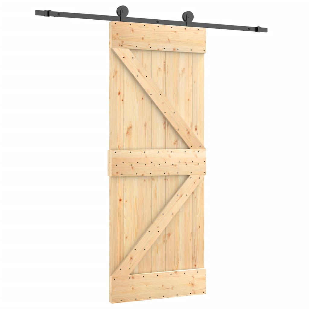 Sliding door and hardware kit 70x210 cm solid pine