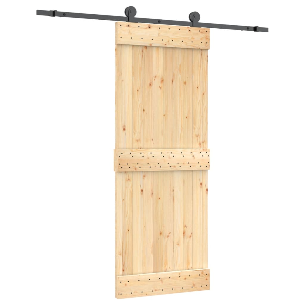 Sliding door and hardware kit 80x210 cm solid pine