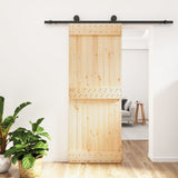 Sliding door and hardware kit 80x210 cm solid pine