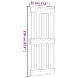 Porte coulissante et kit de quincaillerie 85x210 cm pin massif