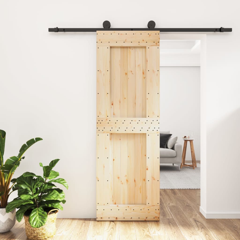 Sliding door and hardware kit 70x210 cm solid pine