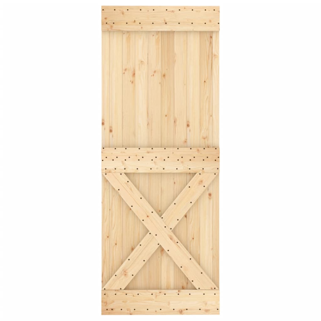 Sliding door and hardware kit 80x210 cm solid pine