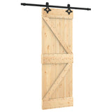 Porte coulissante et kit de quincaillerie 70x210 cm pin massif