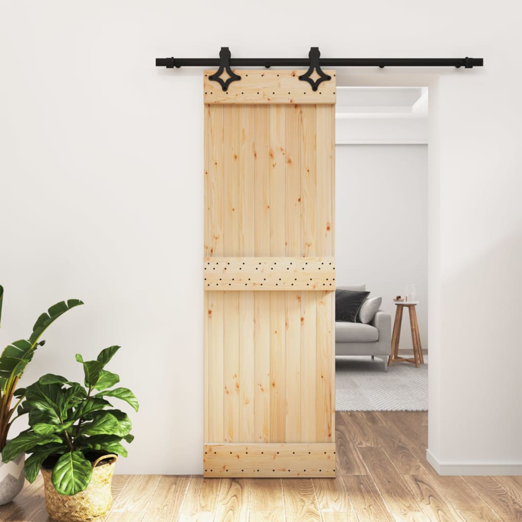 Sliding door and hardware kit 70x210 cm solid pine