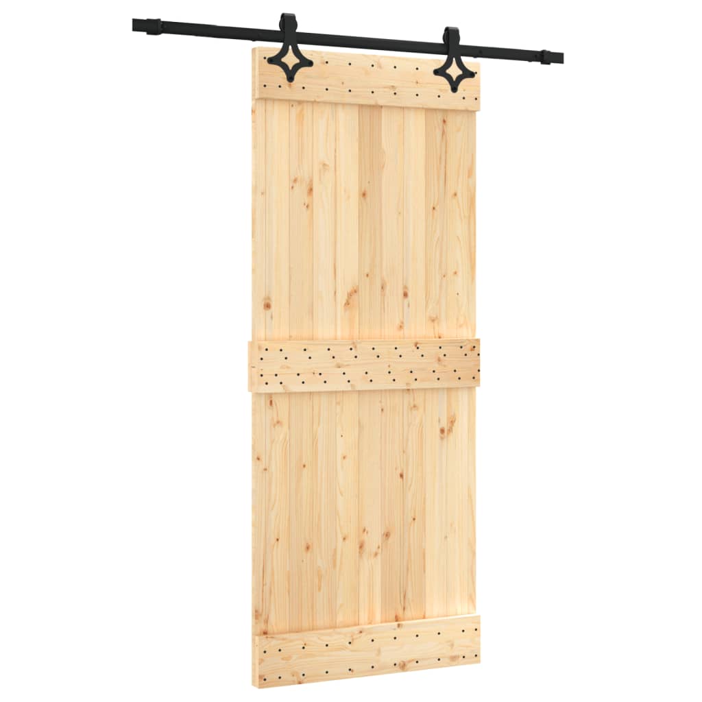 Sliding door and hardware kit 85x210 cm solid pine