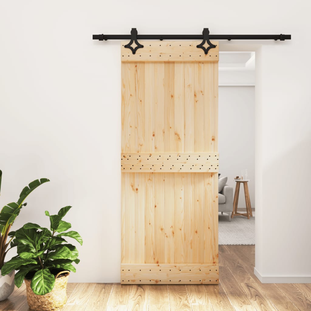 Sliding door and hardware kit 85x210 cm solid pine