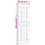 Porte coulissante et kit de quincaillerie 70x210 cm pin massif