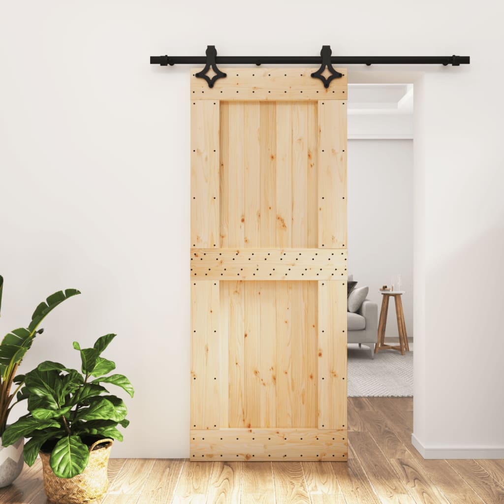 Sliding door and hardware kit 85x210 cm solid pine