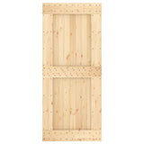 Sliding door and hardware kit 90x210 cm solid pine