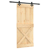 Porte coulissante et kit de quincaillerie 90x210 cm pin massif