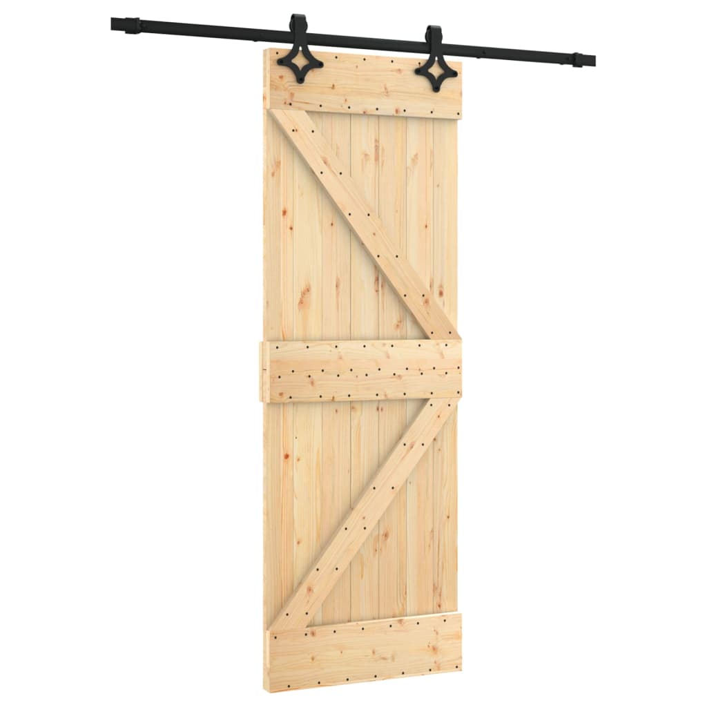 Sliding door and hardware kit 70x210 cm solid pine