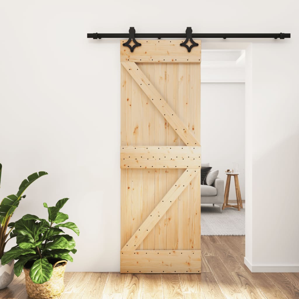 Sliding door and hardware kit 70x210 cm solid pine