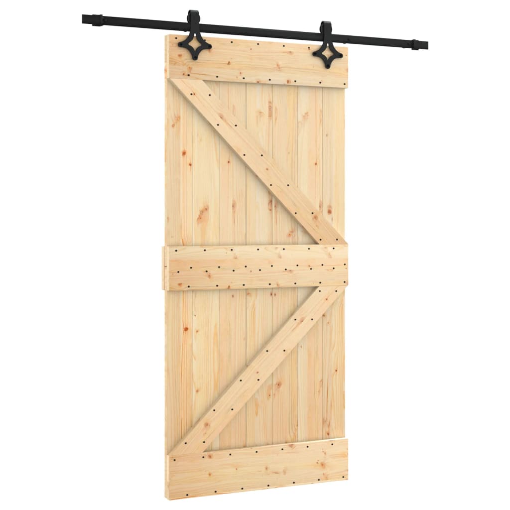 Sliding door and hardware kit 95x210 cm solid pine