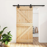 Sliding door and hardware kit 95x210 cm solid pine