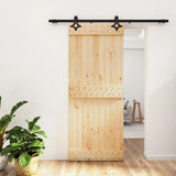 Sliding door and hardware kit 85x210 cm solid pine