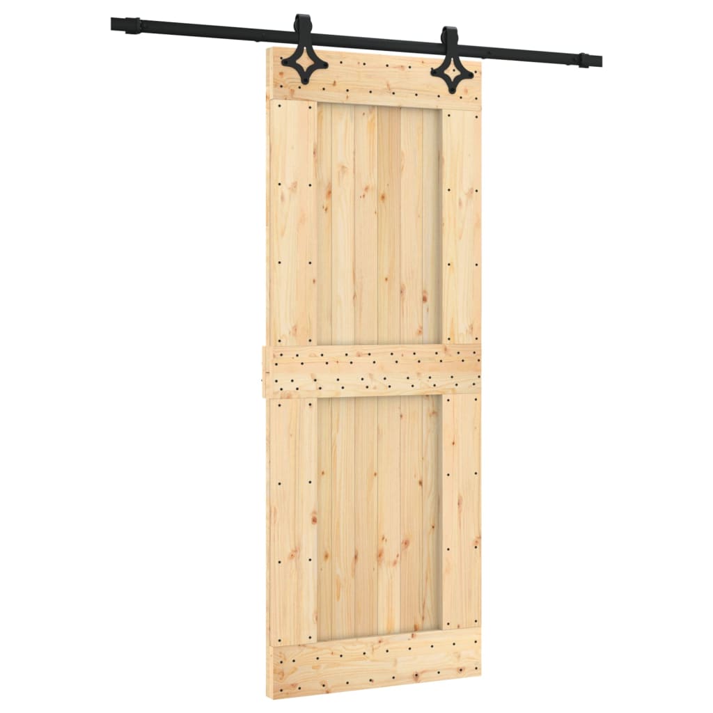 Sliding door and hardware kit 80x210 cm solid pine