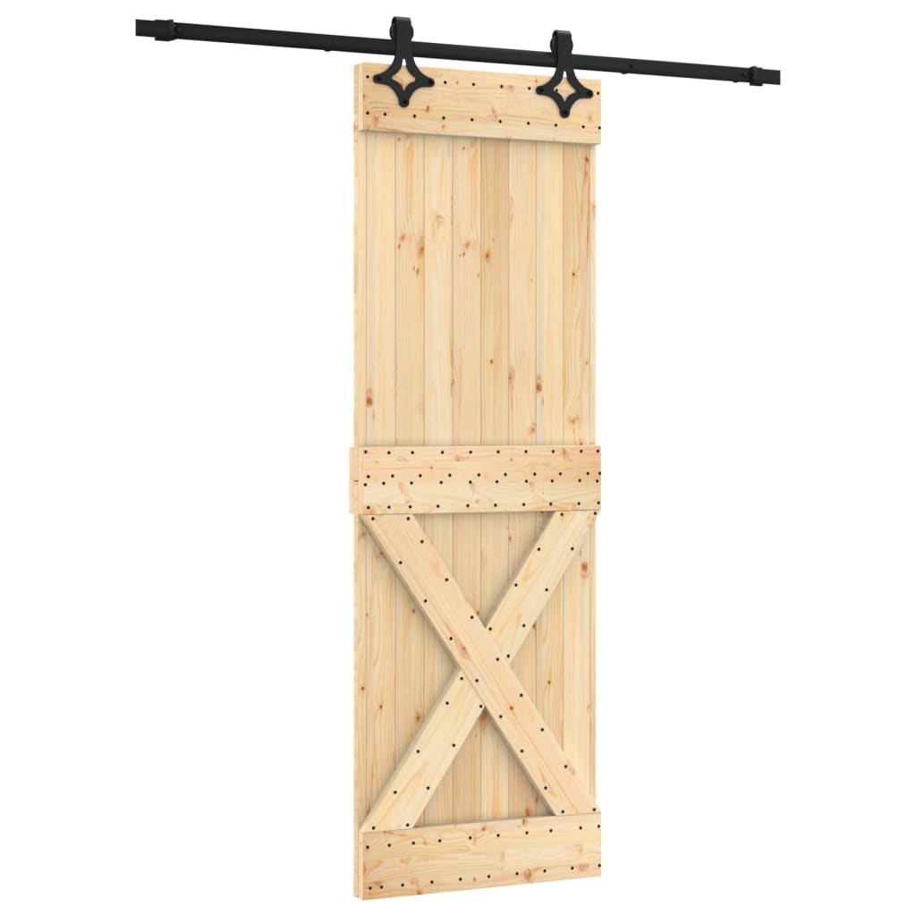 Porte coulissante et kit de quincaillerie 70x210 cm pin massif