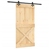 Sliding door and hardware kit 100x210 cm solid pine