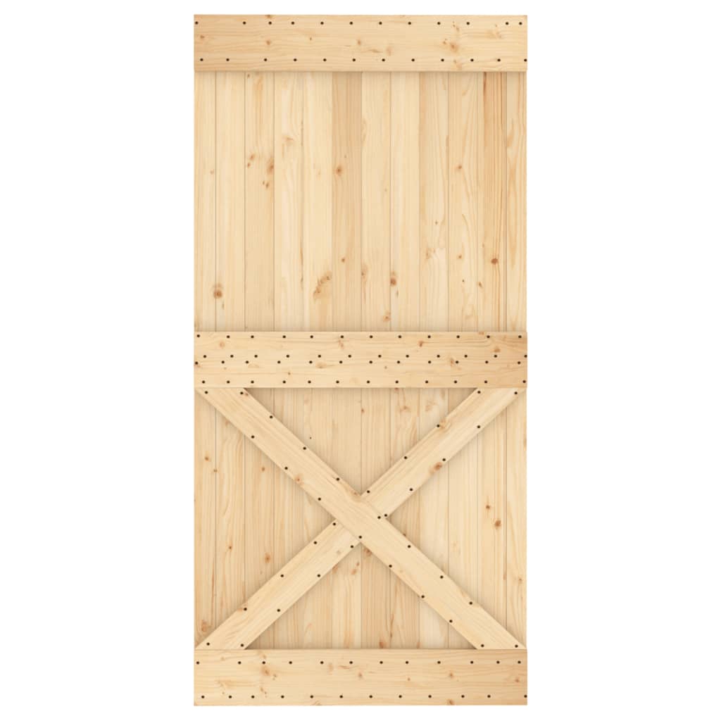 Sliding door and hardware kit 100x210 cm solid pine